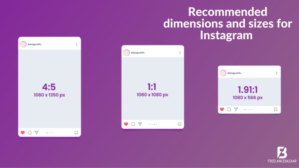 Recommended dimensions and sizes for Instagram

